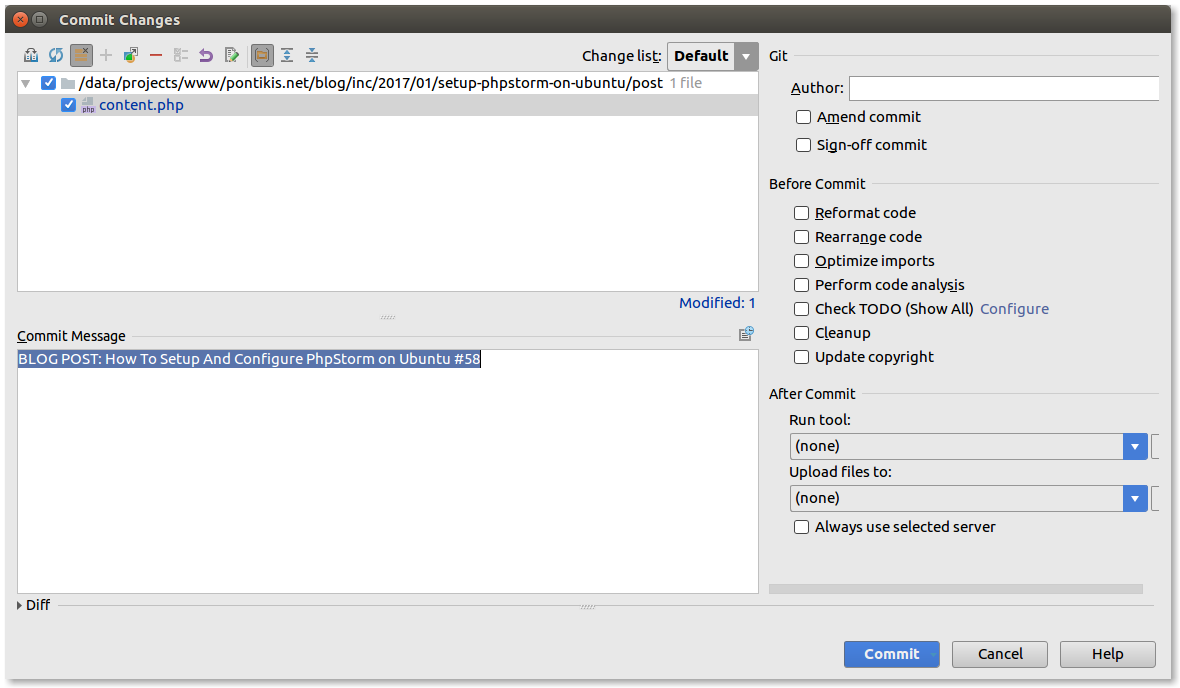 Commit SQL. Commit amend. PHPSTORM верстка. PHPSTORM show diff размер окна. Update commit