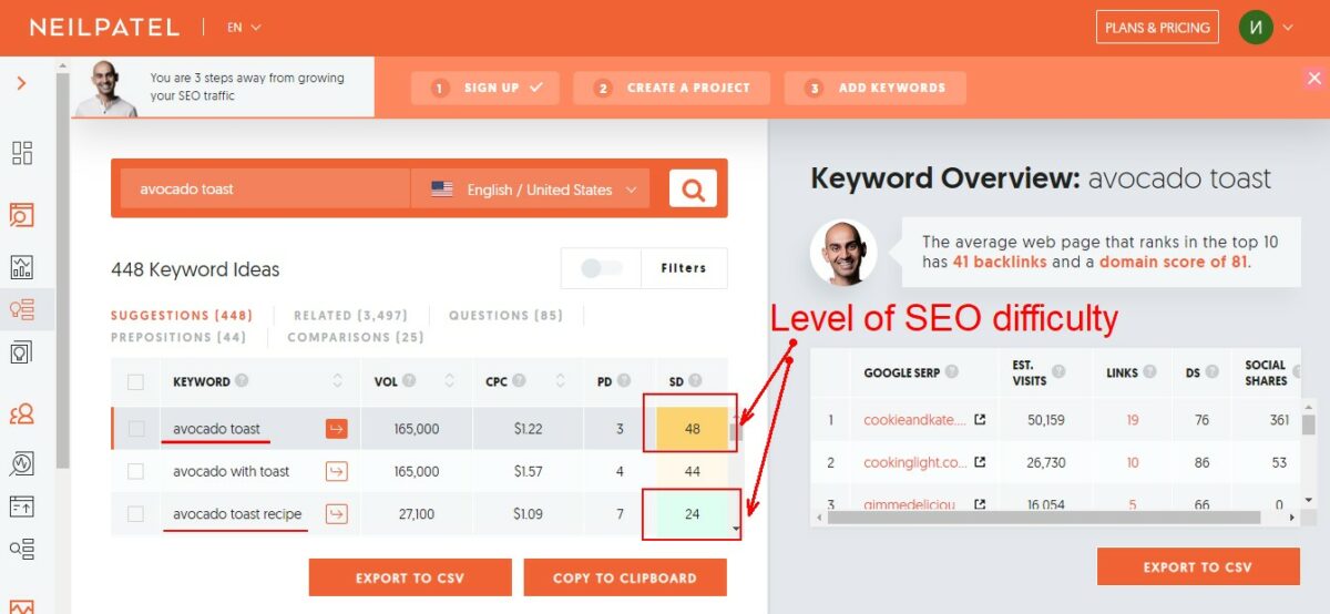 Write SEO content - Research keywords