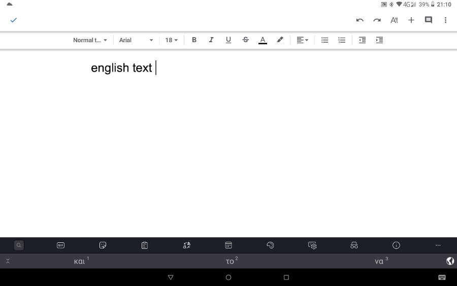 Android write English text
