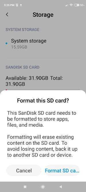 Xiaomi Redmi Note 9 Pro - Format SD card